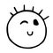 Line emoticons icon wink, playful smiley - flirts emoji