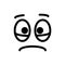 Line emotional smiley. Emoji. Vector icon. Sad Smiley. Tears, sorrow, sadness, melancholy. The big sad eyes.