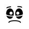 Line emotional smiley. Emoji. Vector icon. Sad Smiley. Tears, sorrow, sadness, melancholy. The big sad eyes.