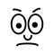 Line emotional smiley. Emoji. Vector icon. Sad Smiley. Tears, sorrow, sadness, melancholy. The big sad eyes.