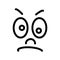 Line emotional smiley. Emoji. Vector icon. Sad Smiley. Tears, sorrow, sadness, melancholy. The big sad eyes.