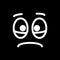 Line emotional smiley. Emoji. Vector icon. Sad Smiley. Tears, sorrow, sadness, melancholy. The big sad eyes.
