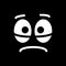 Line emotional smiley. Emoji. Vector icon. Sad Smiley. Tears, sorrow, sadness, melancholy. The big sad eyes.