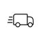 line fast delivery truck icon on white background