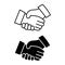 Line and fill handshake icon design