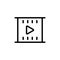 line filmstrip video icon on white background