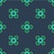 Line Firefighter icon isolated seamless pattern on blue background. Vector