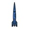 Line flat color vector icon elements of aerospace program geophysical rocket. Cartoon style rocket, scientific research