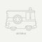 Line flat plain vector icon ambulance car. Emergency assistance vehicle. Cartoon style. Reanimation. Maintenance