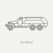 Line flat plain vector icon infantry assault armored army truck. Military vehicle. Cartoon vintage style. Transport