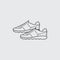 Line flat sneakers, trainers icon.
