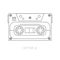 Line flat vector icon audiocassette. Hipster style. Audio. Music. Sound. Retro. Magnetic tape. Analogue multimedia