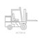 Line flat vector icon construction machinery forklift. Industrial style. Road. Construction machinery. Building