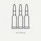 Line flat vector military icon - ammunition , ammo. Army equipment and weapons. Army. Assault. Soldiers. Armament