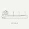 Line flat vector retro icon container cargo ship. Merchant fleet. Cartoon vintage style. Ocean. Sea. Barge. commercial