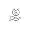 Line funding icon on white background