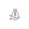 Line funding icon on white background