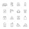 Line Garbage and rubbish icons