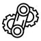Line gear wheel icon outline vector. Industry factory