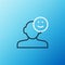 Line Good mood icon isolated on blue background. Colorful outline concept. Vector