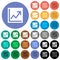 Line graph solid round flat multi colored icons