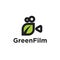 line green film camcorder icon logo vector illustration design