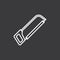 Line hacksaw icon on dark background