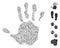 Line Hand Print Icon Vector Mosaic