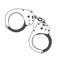 line handcuffs isolated on a white background
