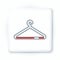Line Hanger wardrobe icon isolated on white background. Cloakroom icon. Clothes service symbol. Laundry hanger sign