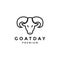 Line head goat pygmy logo symbol icon vector graphic design illustration idea creative