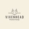 Line head vixen hipster logo design vector graphic symbol icon sign illustration creative idea