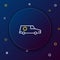 Line Hearse car icon isolated on blue background. Colorful outline concept. Vector