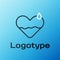 Line Heart heal icon isolated on blue background. Colorful outline concept. Vector Illustration