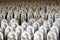 Line of hundreds of Buddha jizo statues at Reisenji Buddhist Temple