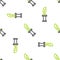 Line Hunter knife icon isolated seamless pattern on white background. Army knife. Vector