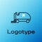 Line Ice resurfacer icon isolated on blue background. Ice resurfacing machine on rink. Cleaner for ice rink and stadium