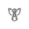 Line icon. Angel with star, Christmas angel