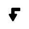 Line icon. Arrow left-down