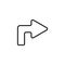 Line icon. Arrow turning right