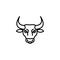 Line icon. Bull; wild animals