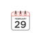 line icon calendar february 29th