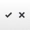 Line icon cancel and approve. Black cross and check mark symbol. Element for design app or website