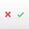 Line icon cancel and approve. Red cross and green check mark symbol. Element for design app or website.