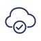 Line icon cloud computing with checkmark