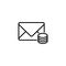 Line icon. Cost of communications envelope and coins, message