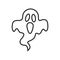 Line icon creepy ghost design vector