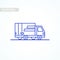 Line icon- delivery. Van outline icon on white background. Delivery service. Shipping by car or truck. Parcels Express