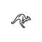 Line icon. Kangaroo; wild animals