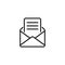 Line icon. Letter, read message